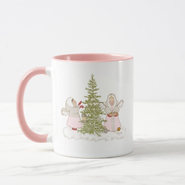 Caneca Pink Christmas Angels Mug (Esquerda)