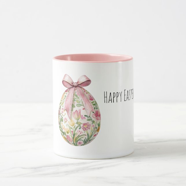 Caneca Pink Flowers Easter Egg Bow (Centro)