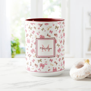 Caneca Pink Girly Cowgirl Western Patterm Monogrammed