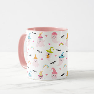 Caneca Pink Halloween Spooky Ghost Coffee Mug