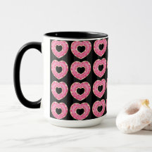 Pink Heart Doughnut Coffee Mug
