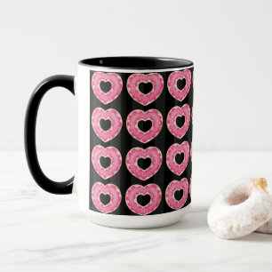 Caneca Pink Heart Doughnut Coffee Mug