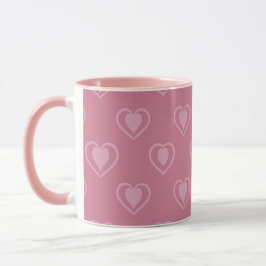 Caneca Pink Heart Valentine Coffee Mug