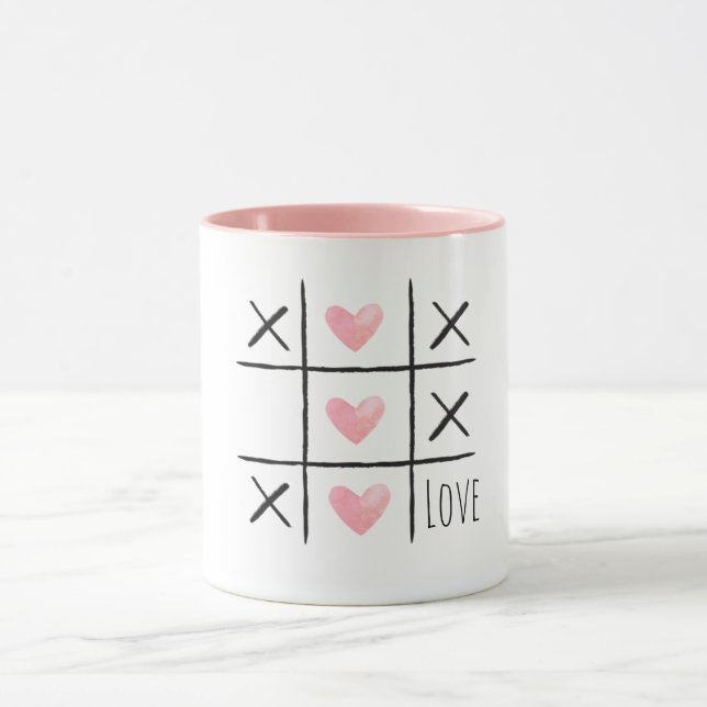Caneca Pink Hearts Tic Tac Toe Love (Centro)