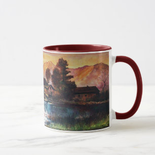 CANECA PINK MONTANHAS LAKE ALPINE SUNSET LANDSCAPE