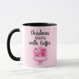 Caneca Pink Ornament Christmas Morning Design