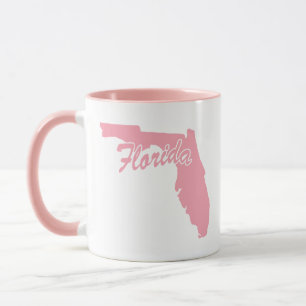 Caneca Pink State Of Florida Shape Mug
