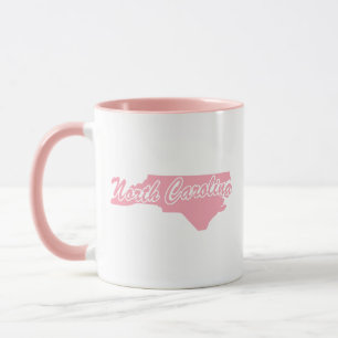 Caneca Pink State Of North Carolina Shape Mug