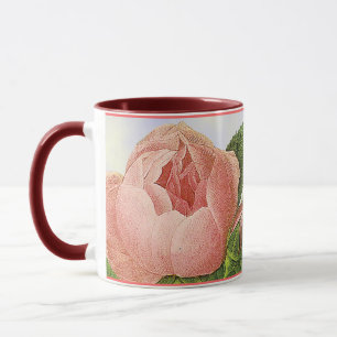 Caneca Pink Vintage Botânico Rosebud Coffee Mug