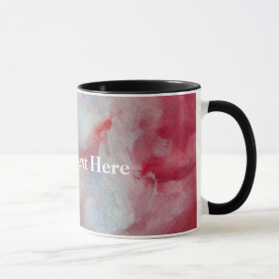 Caneca Pink Watercolor Texto personalizado Ringer Combo M