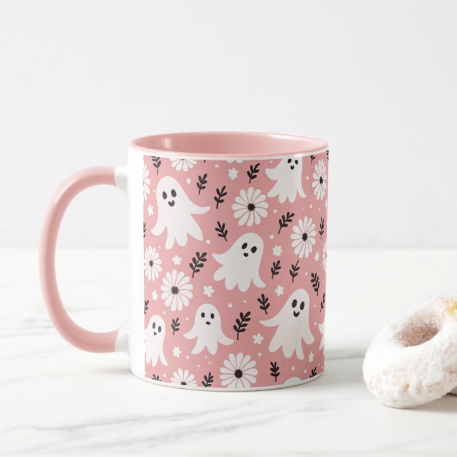 Caneca Pink Wavy Halloween (Com Donut)