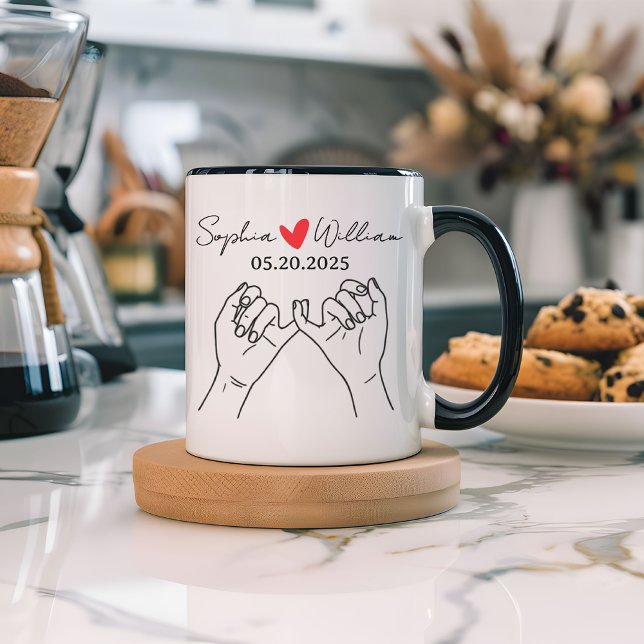Caneca Pinky Promise Mug Personalizado, presente no dia d (personalized pinky promise mug, Valentine’s Day mug, gift for her, gift for him, birthday gift mug)