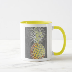 Caneca Pinneapple tropical em Cinza