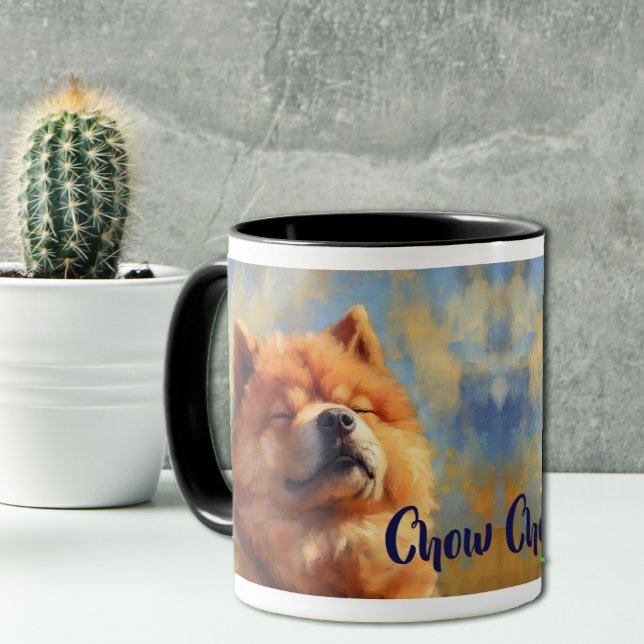 Caneca Pinta Impressionista de Cão-Vaca (Criador carregado)