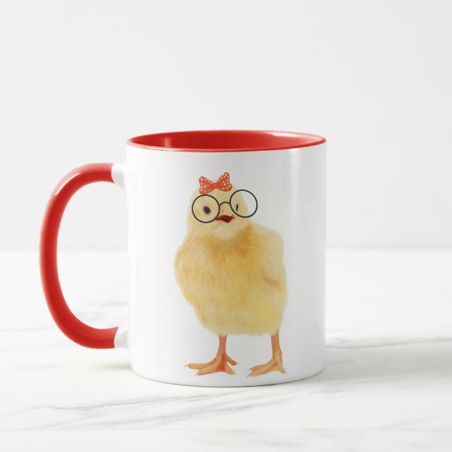 Caneca Pintinho De Bebê Bonito Com Óculos (Esquerda)