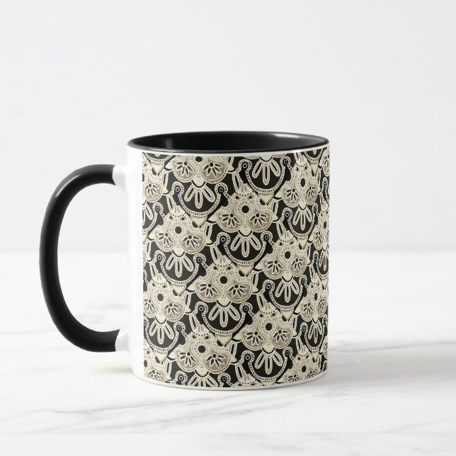 Caneca Pinto-branco-tribal, branco-bronzeado (Esquerda)