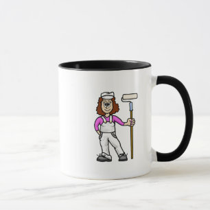Caneca Pintor profissional de mulheres com roller mug