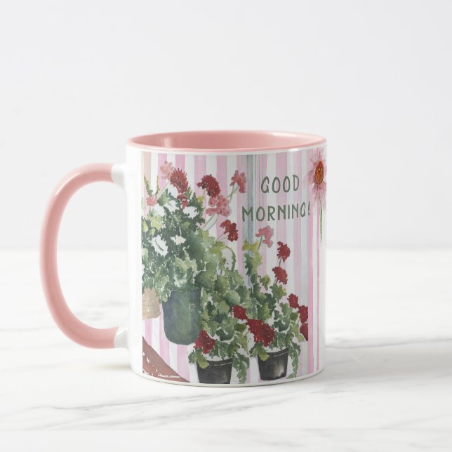 CANECA PINTOS E FLORES DE ÁGUA PINTADA   (Esquerda)