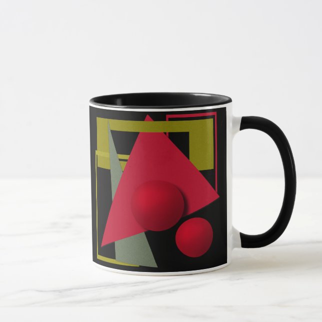 Caneca Pintura abstrata, formas geométricas (Direita)