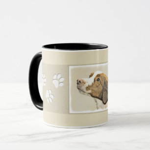 Caneca Pintura Brittany - Arte Cachorro Original Bonita