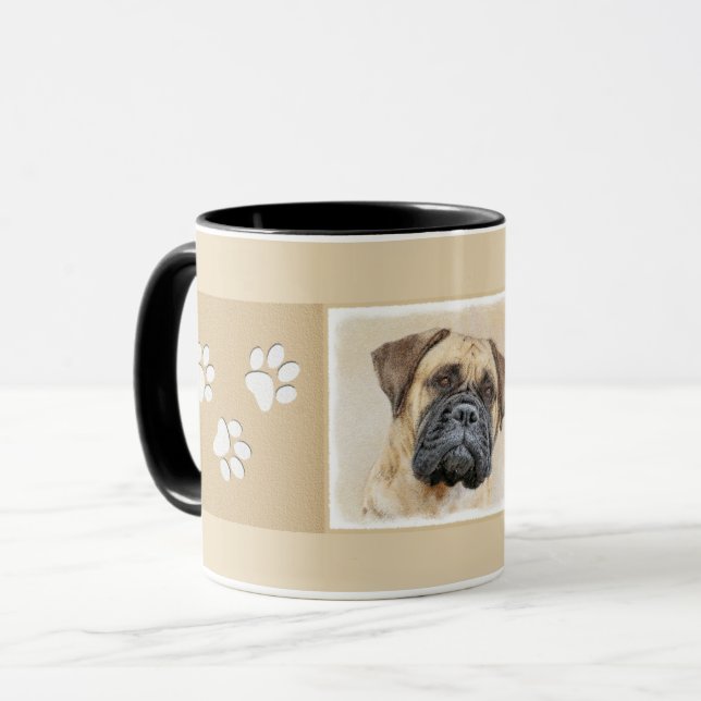 Caneca Pintura Bullmastiff - Arte Cachorro Original Bonit (Frente Esquerda)