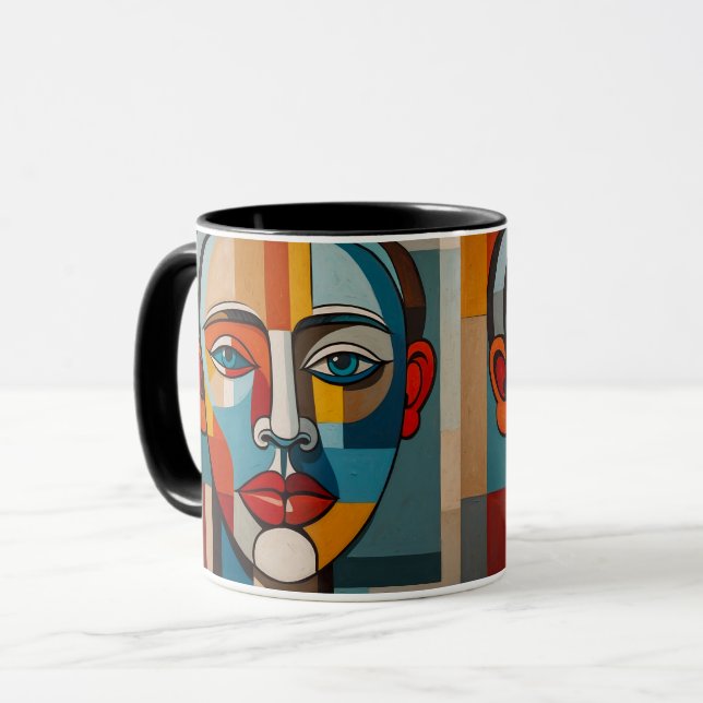 Caneca Pintura Colorida de Abstrato (Frente Esquerda)
