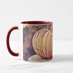 Caneca Pintura de Ação de Graças de Orange Fall Pumpkin V