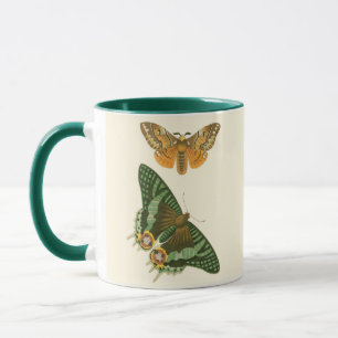Caneca Pintura de Borboleta Ligeiramente Bordada