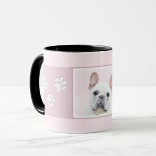 Caneca Pintura de Bulldog Francês (Cream/Branco) - Arte 