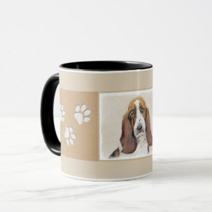 Caneca Pintura de Cachorro Basset - Arte de Cachorro Orig