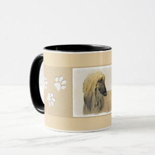 Caneca Pintura De Cães Afegã - Arte De Cachorro Origina