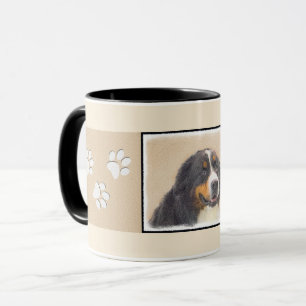 Caneca Pintura De Cão Da Montanha Bernese - Arte Origina