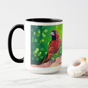 Caneca Pintura de Cardinal - Presente para Amantes de Pás