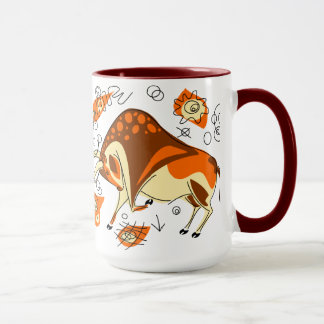 Caneca Pintura de caverna de Auroch com Entoptocs