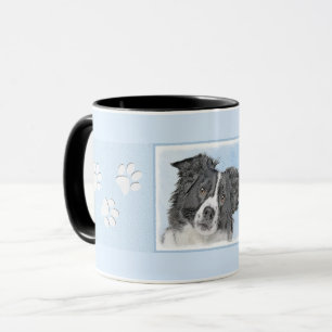 Caneca Pintura de Collie de Borda - Arte de Cachorro Orig