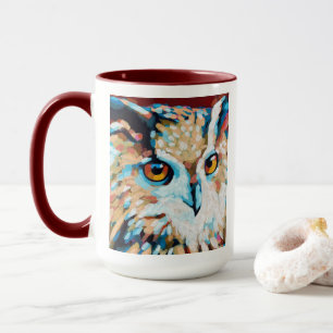 Caneca Pintura de Coruja - Presente para Amantes de Anima