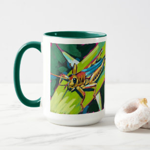 Caneca Pintura de Gafanhoto - Presente para Amantes de In