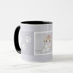 Caneca Pintura de Gatinho Malhado Laranja - Arte Felina O