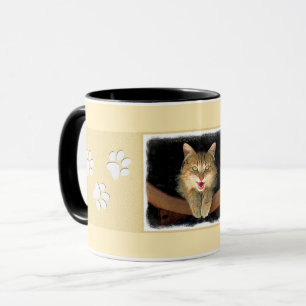 Caneca Pintura de Gatos Loucos - Arte de Gato Original Bo