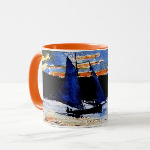 Caneca Pintura de Gloucester Sunset em Winslow Homer