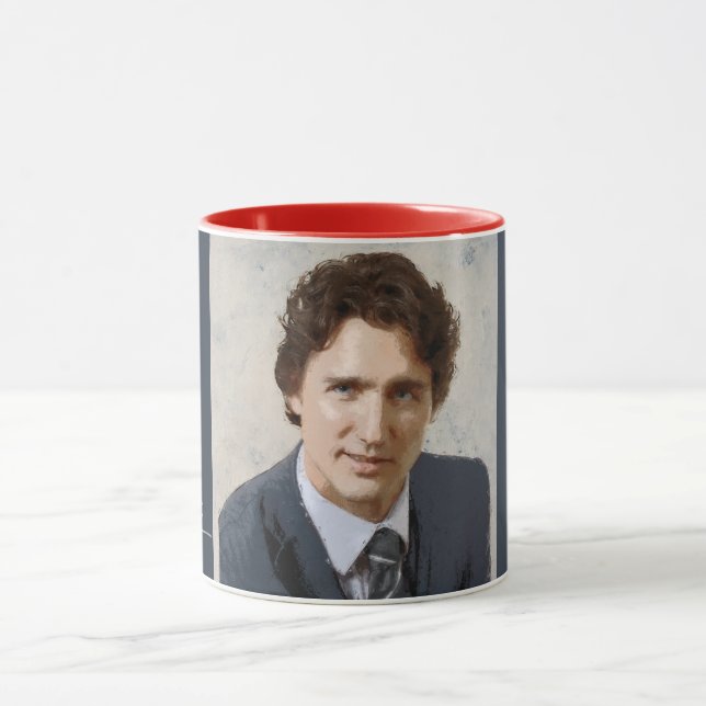 Caneca Pintura de Justin Trudeau (Centro)
