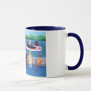 Caneca Pintura de Labradores do Lake Fun