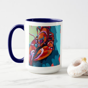 Caneca Pintura de Lagosta - Decoração de Casa de Praia