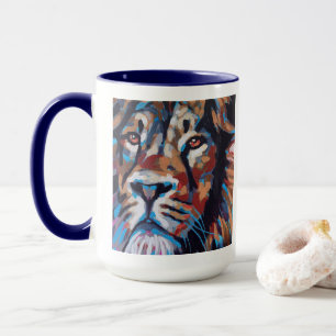 Caneca Pintura de Leão - Presente para Amantes de Animais