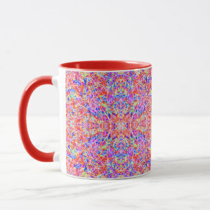 Caneca Pintura de linhas abstratas coloridas fofas