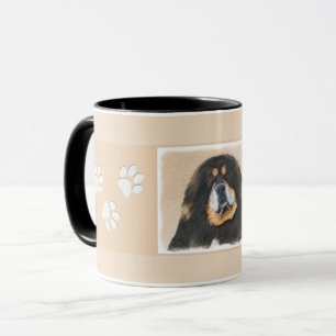 Caneca Pintura de Mastiff Tibetano - Arte de Cachorro Ori