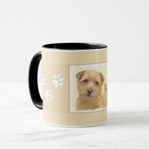 Caneca Pintura de Norfolk Terrier - Arte de cachorro orig