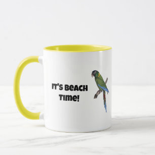 Caneca Pintura de papagaios tropicais para paiões de páss