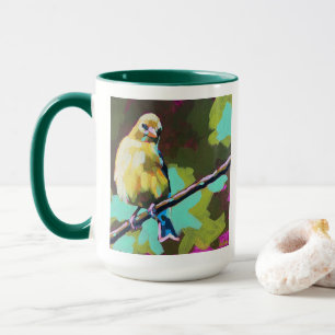Caneca Pintura de Pintassilgo - Presente para Amantes de 