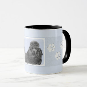 Caneca Pintura de Poodle Brinquedo Miniatura Preto Arte O
